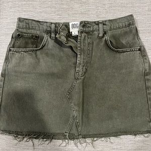olive green denim skirt